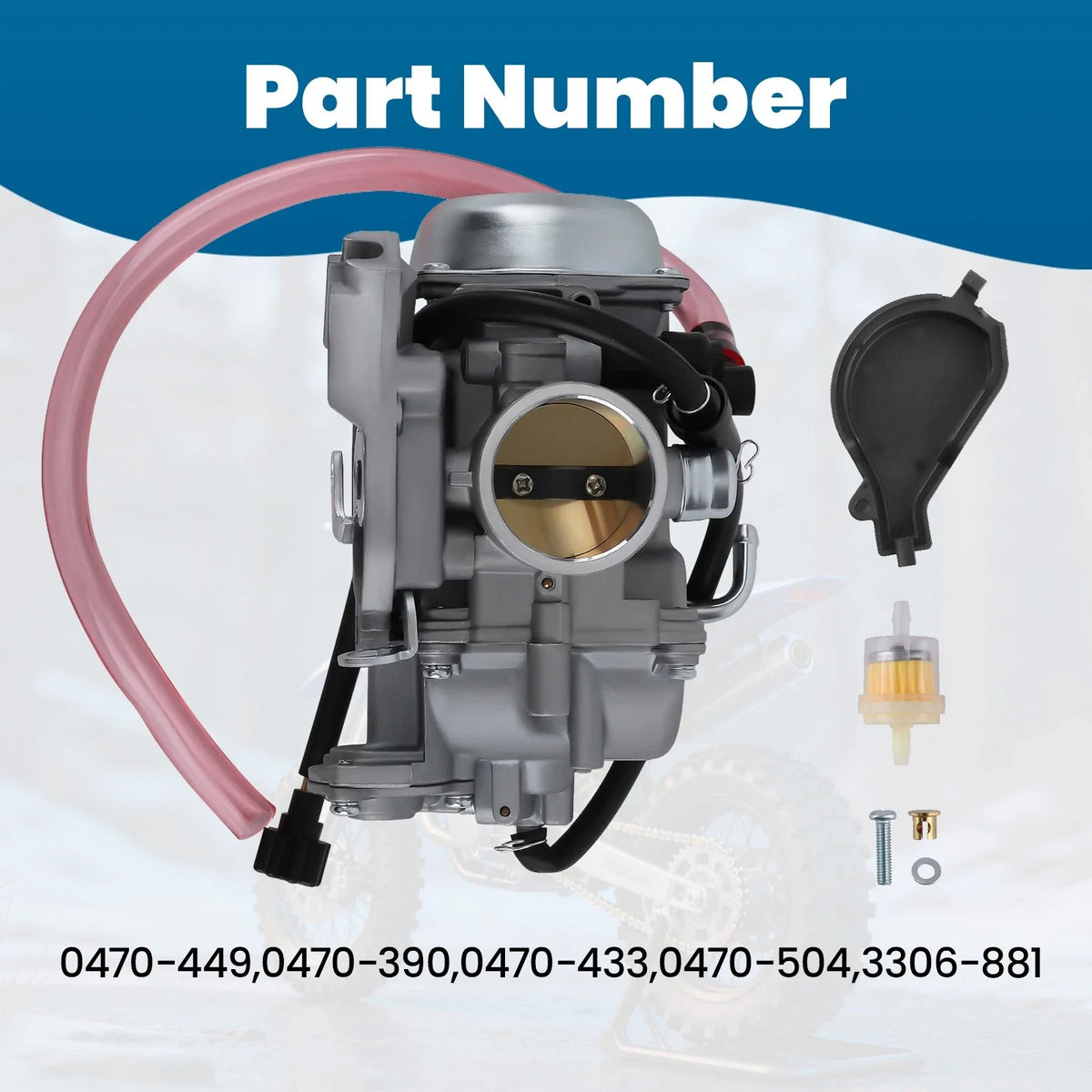 Carburetor & Fuel Line Kit for Arctic Cat 400 500 (2000-2003)
