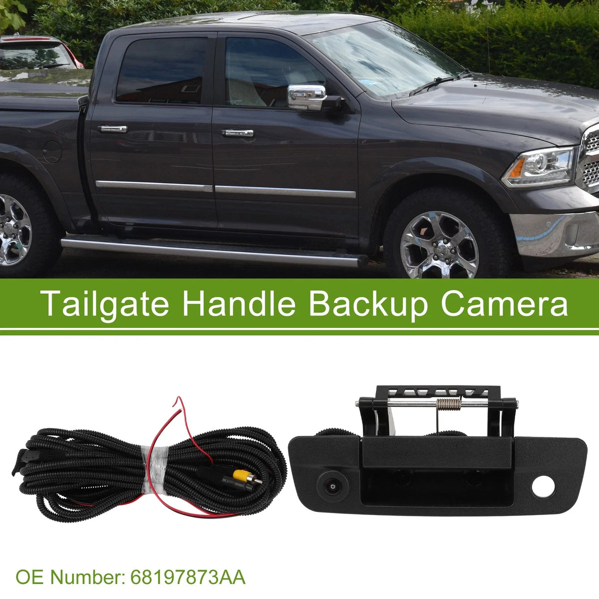 Tailgate Handle Backup Rear View Camera No. 68197873AA for Dodge Ram 1500 (2019–2023)