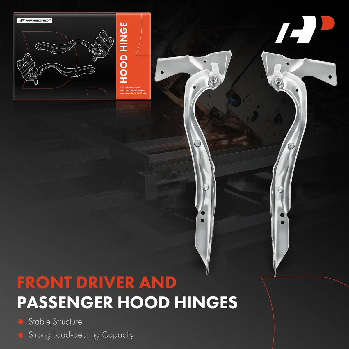 2 Front Hood Hinges for Lincoln Navigator 2007-2017 & Ford Expedition 2007-2012