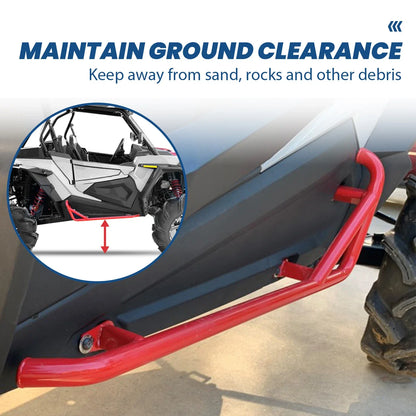 RED Nerf Bars Side Steps for Polaris RZR XP 900 1000 (2014–2022)