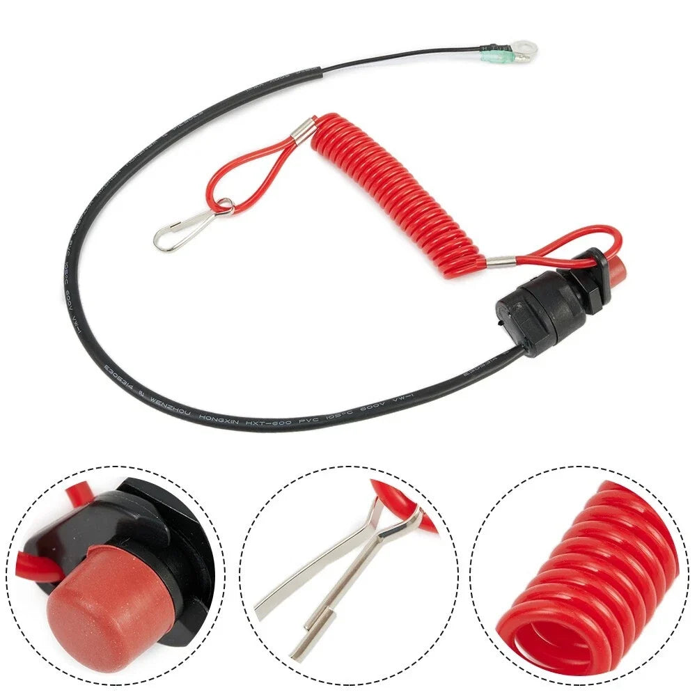Outboard Engine Kill Switch & Safety Tether Lanyard for Universal Models