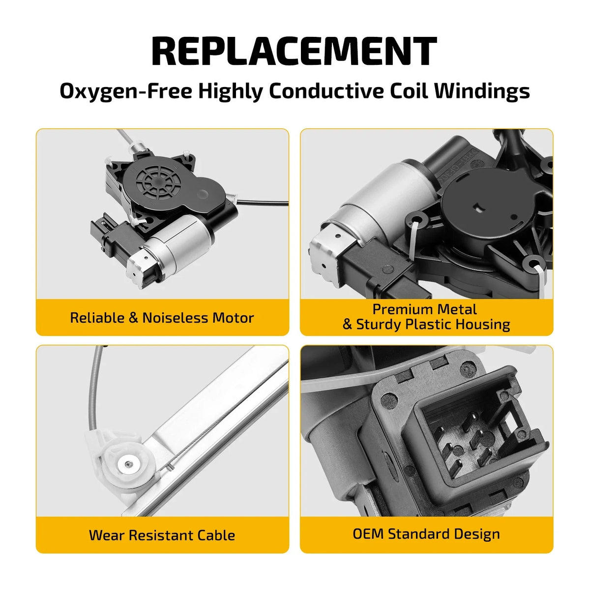 Window Motor Regulator Rear Right Side 6 Pins for Mazda CX-9 (2007–2015)