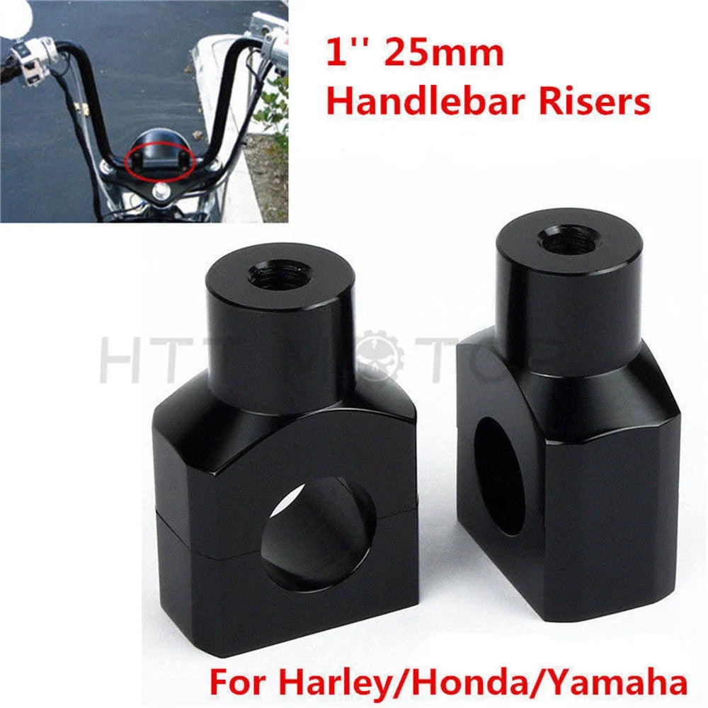 1" Black Motorcycle Handlebar Risers for Harley Davidson Sportster, Softail (US)