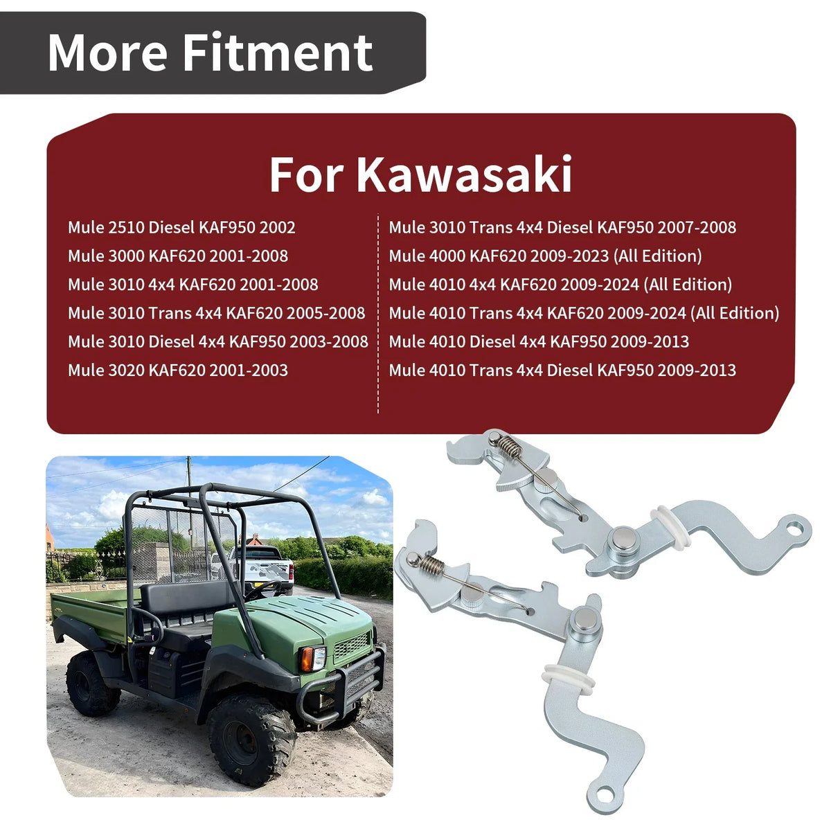 Left & Right Brake Lever Bracket for Kawasaki Mule 3020 (2001–2003)