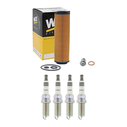 Engine Oil Filter by Wix & 4 NGK Iridium IX Spark Plugs for W203 C230 01-07
