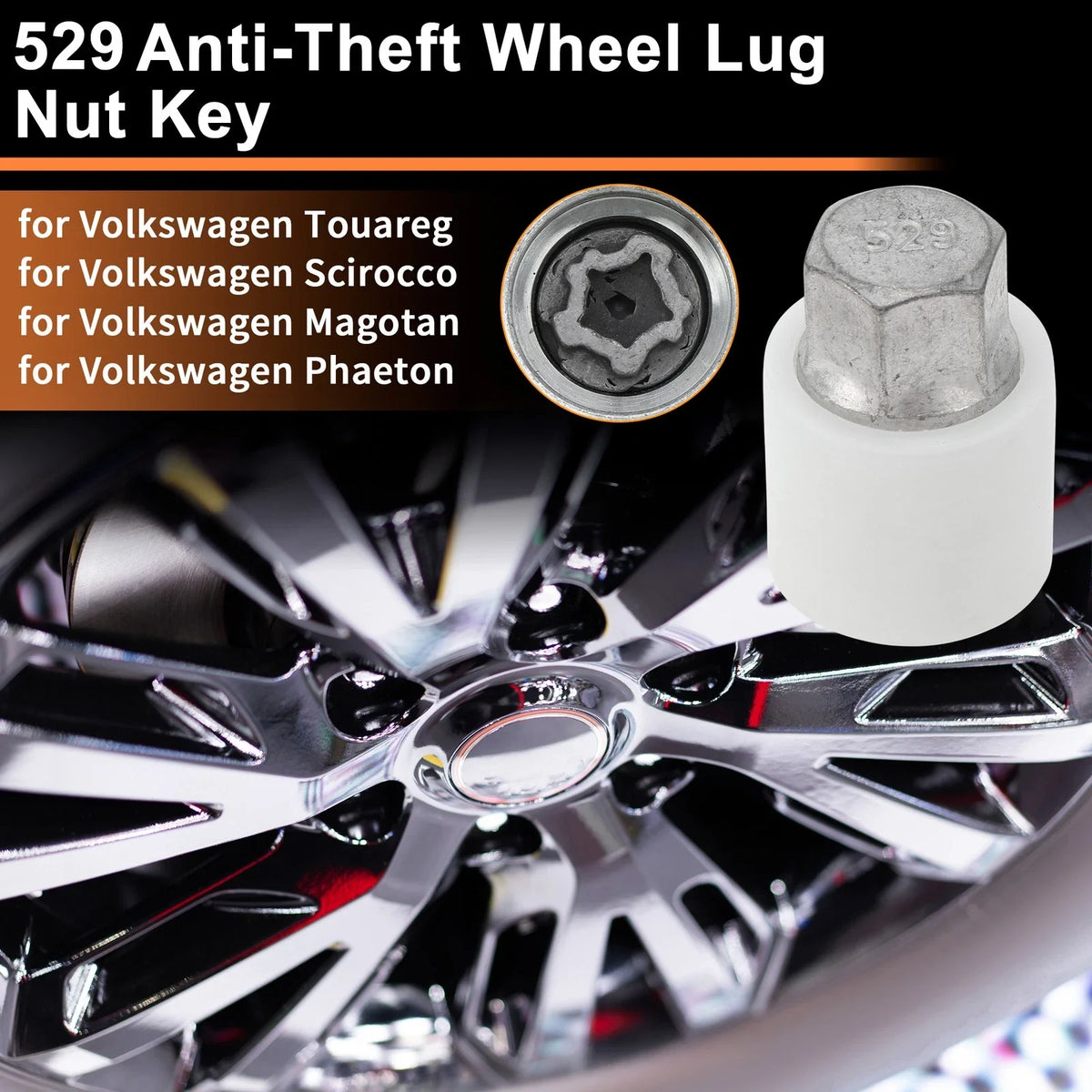 Wheel Lock Lug Nut for Volkswagen Touareg (2004–2017) 529