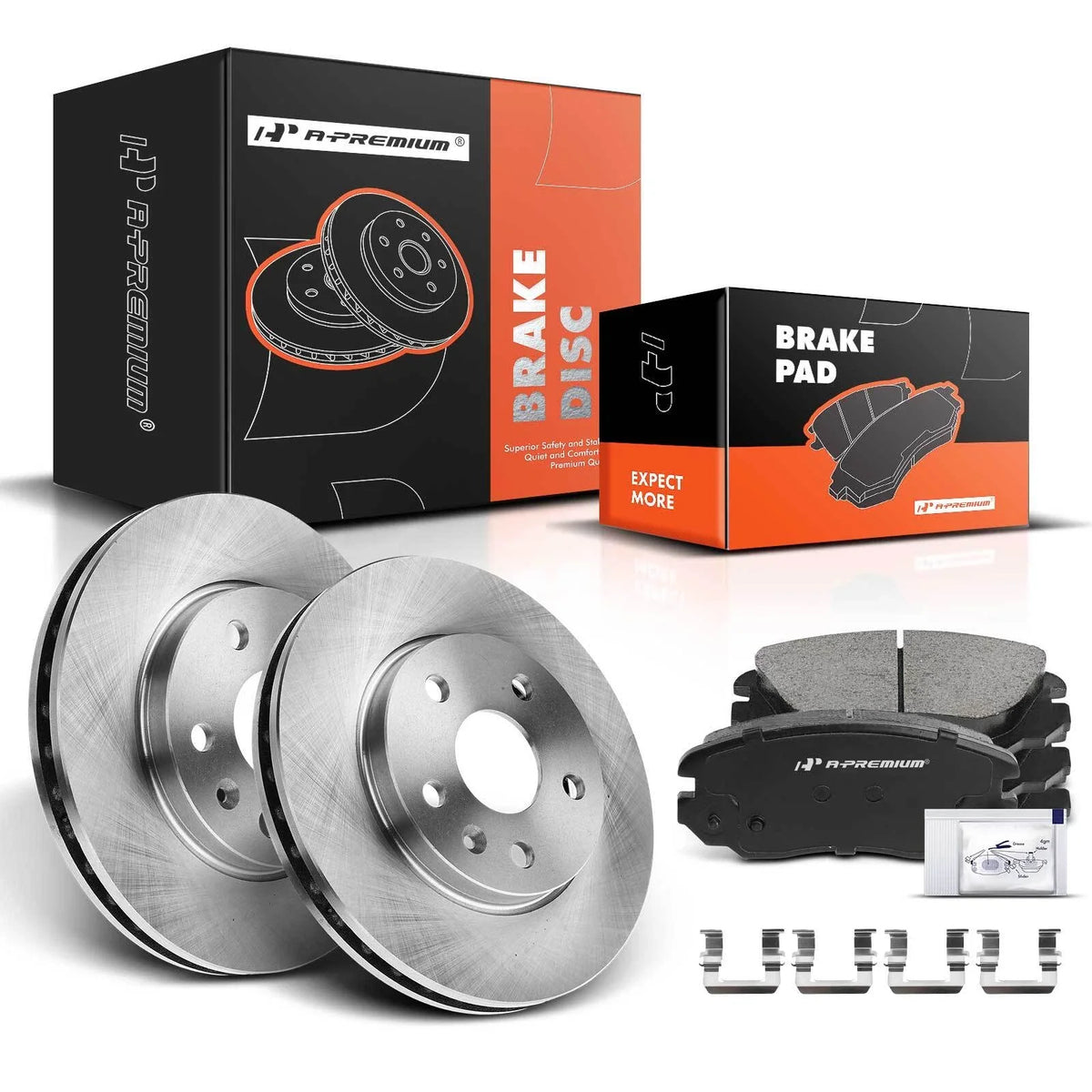 Set of 2 Front Disc Brake Rotors & Ceramic Pads for Chevy Malibu (2013–2015)
