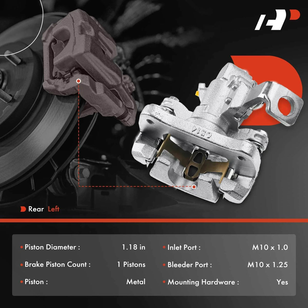 Rear Left Caliper with Bracket for Honda Civic & Acura Integra