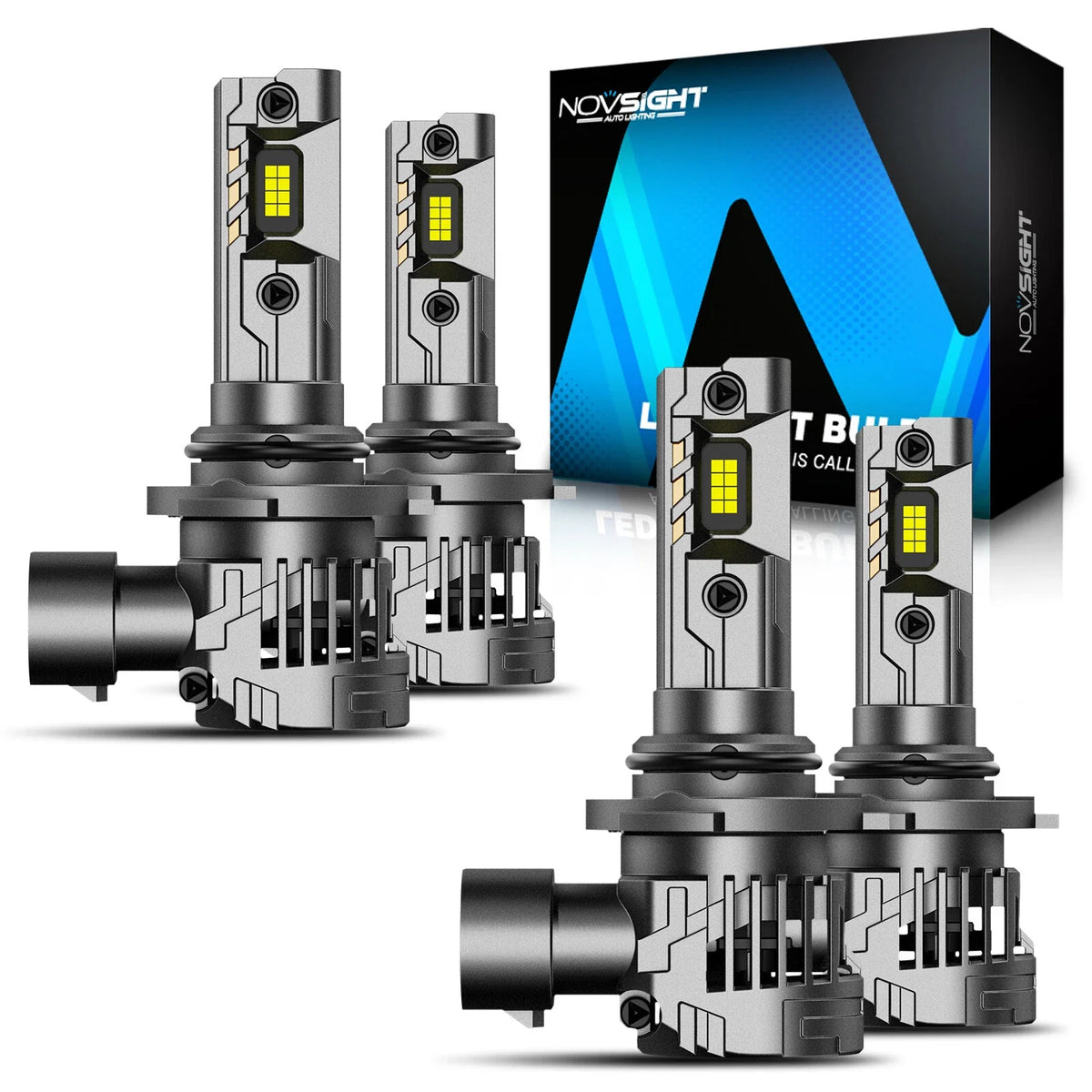 Bright White 6500K 2X NOVSIGHT LED Headlight Bulbs 9005 HB3/9006 HB4