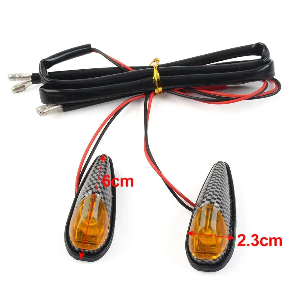 Motorcycle Turn Signal Indicator Blinker Lamps - 12V Yellow Mini