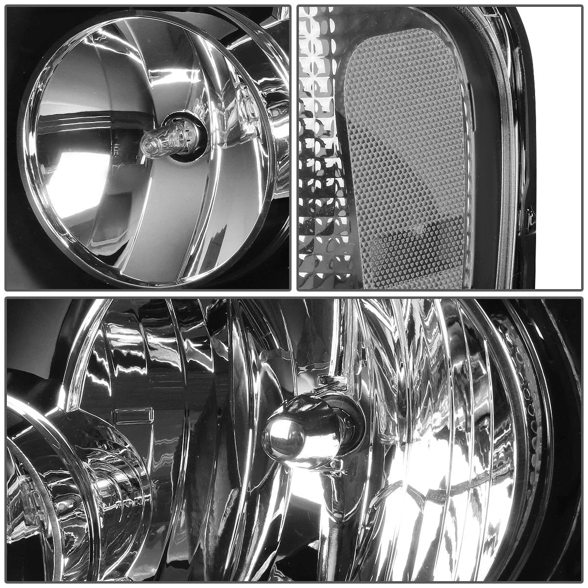 Pair of Headlights for Ford Expedition (2003–2006) - Black Housing, Clear Corner