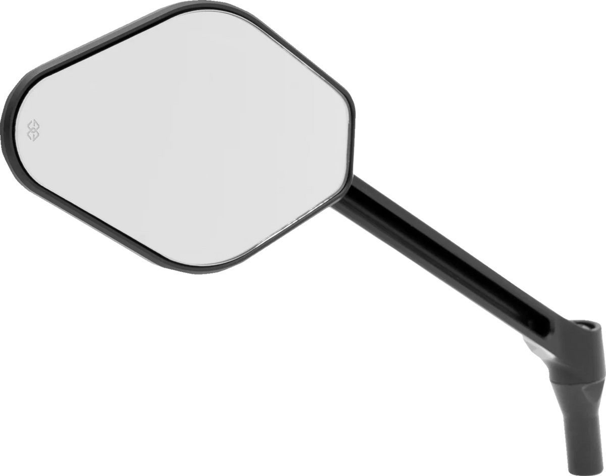 Long Stem Adjustable Diamond Mirror in Black for Harley Davidson