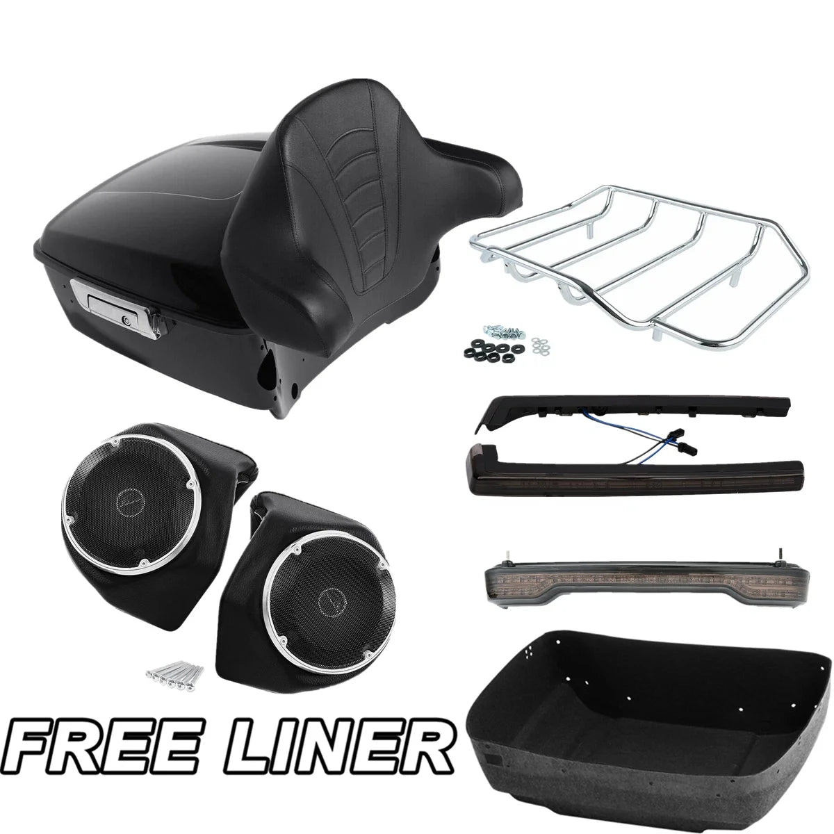 LED Rack Pad Speaker for Harley Touring Models 2014 to 2025
