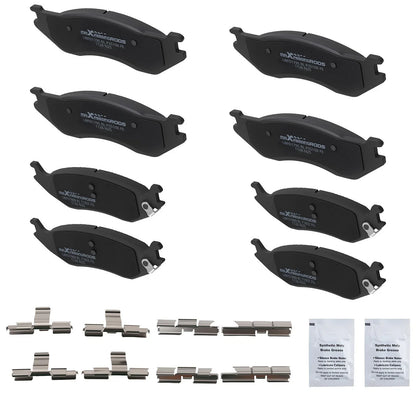 Set of 4 Front Rear Brake Pads for Dodge Ram 1500 (2002–2005) D966 D898 P966