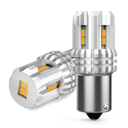 Rear Turn Signal Light Bulbs 1156 BA15S PY21W Yellow - 2 Pack