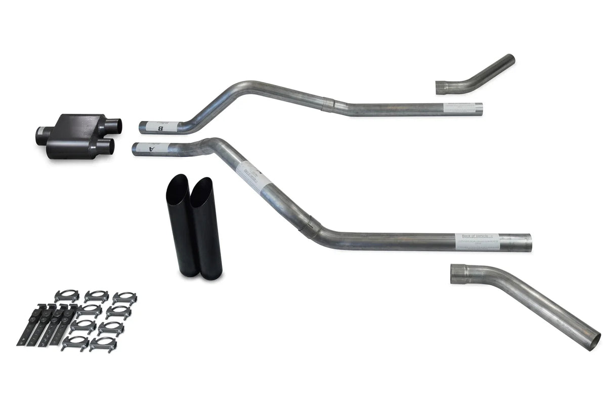 Dual Exhaust System with 2.5" Black Tips for 1992–1994 Chevy Blazer