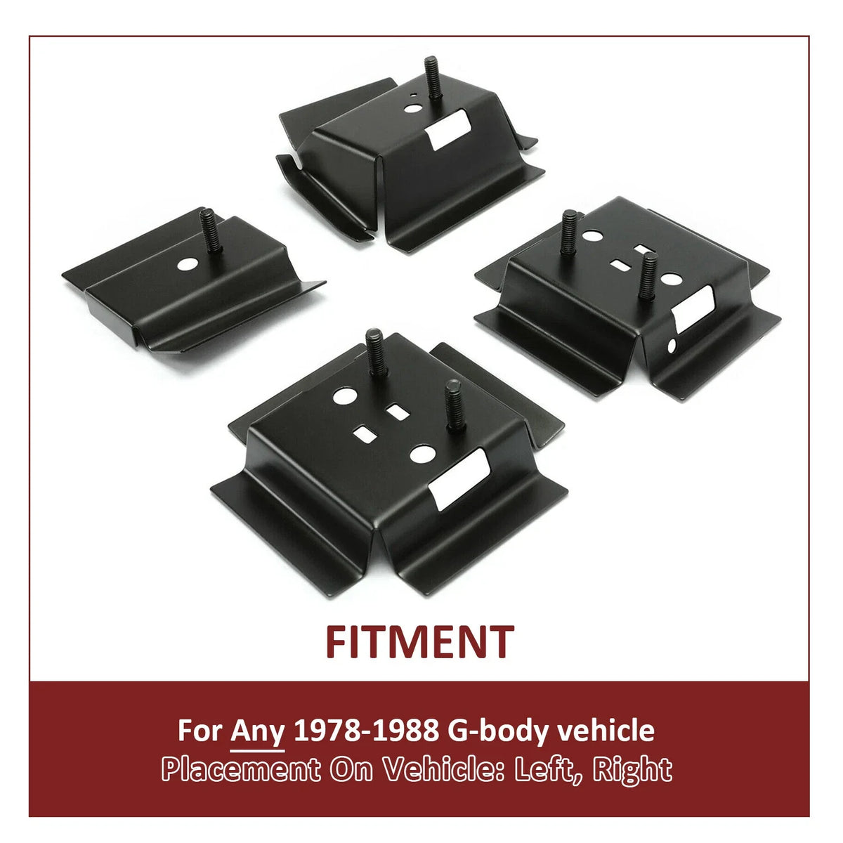 Set of 4 Bucket Seat Rail Mounting Brackets for G-Body Buick/Chevy (1978–1988)