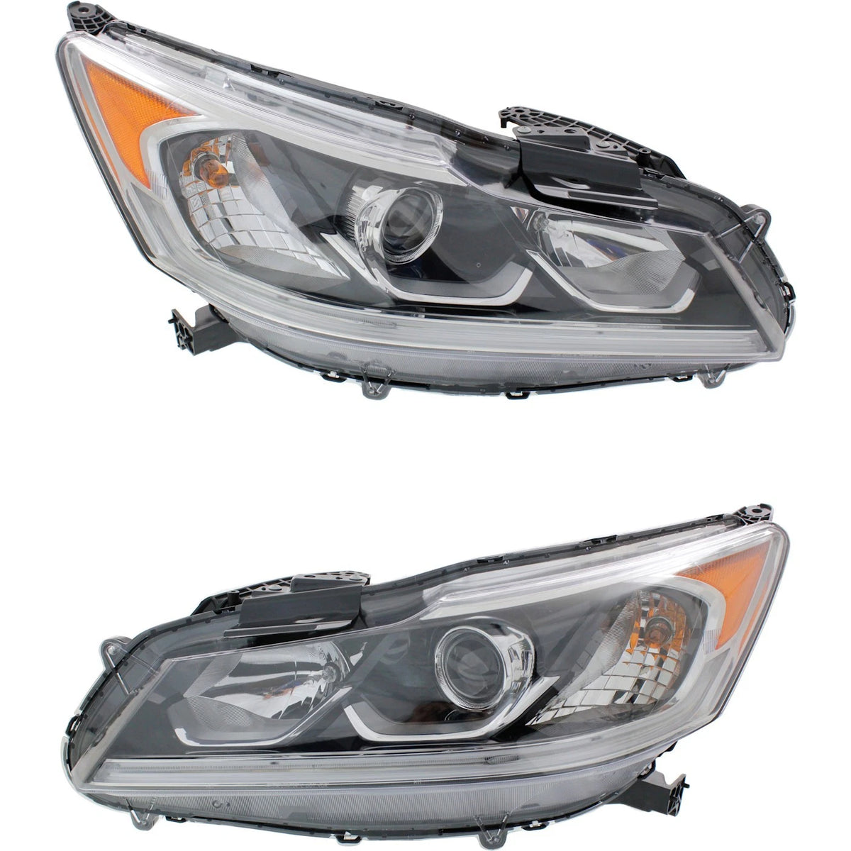 Left & Right Headlight for Honda Accord (2016–2017) Halogen LED DRL