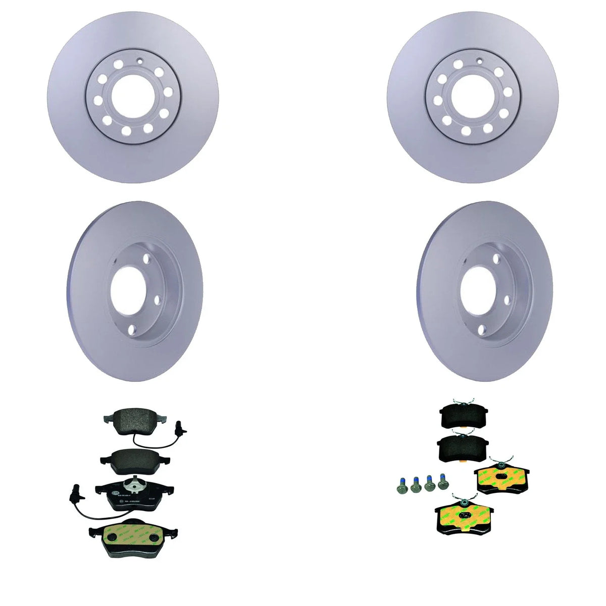 Hella Front Rear Rotors Low-Met Disc Brake Pad Kit for Audi A4 A4 Quattro (2003–2005)