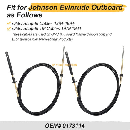 2X Throttle Control Cable for Johnson Evinrude OMC (1984–1994) 0173114