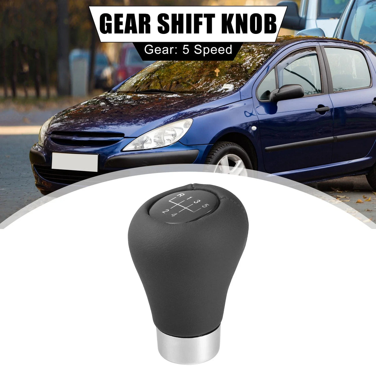 5 Speed Gear Shift Knob for BMW 1 3 5 6 Series (2000–2023) Black Silver Tone