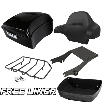 Trunk Pad Mount Rack - Harley Road Glide 1997-2008 in Matte Black