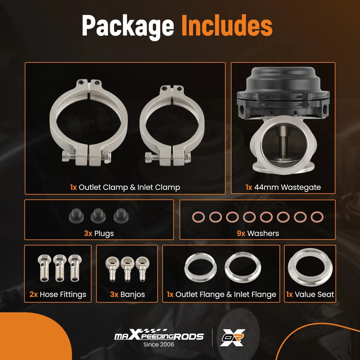 44mm Wastegate and 50mm Blow Off Valve for Turbo Systems