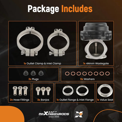 44mm Wastegate and 50mm Blow Off Valve for Turbo Systems