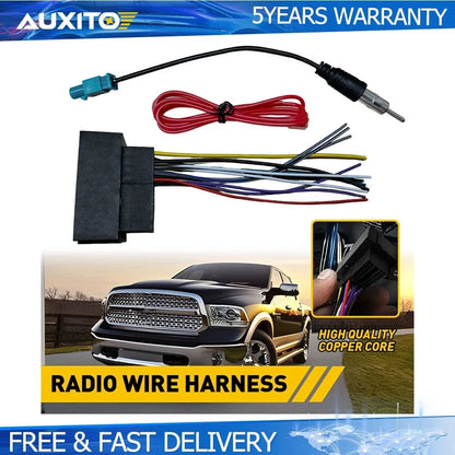 Radio Wiring Harness with Antenna Adapter for Chrysler Jeep Models