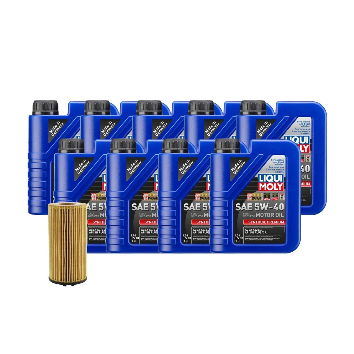 Oil Change Kit - Liqui Moly Synthoil Premium SAE 5W-40 for Audi BNK 04-09
