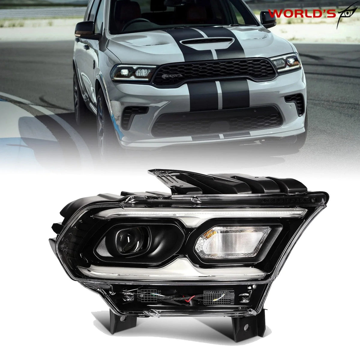 Full LED Headlight for Dodge Durango (2021–2023) Passenger Side Black