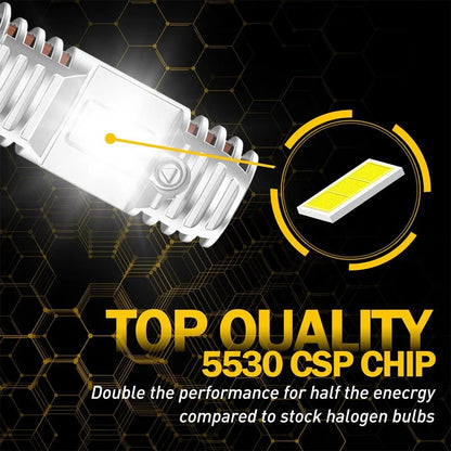 LED Headlight Bulbs Kit H7 for High/Low Beam (50000LM, 6000K)