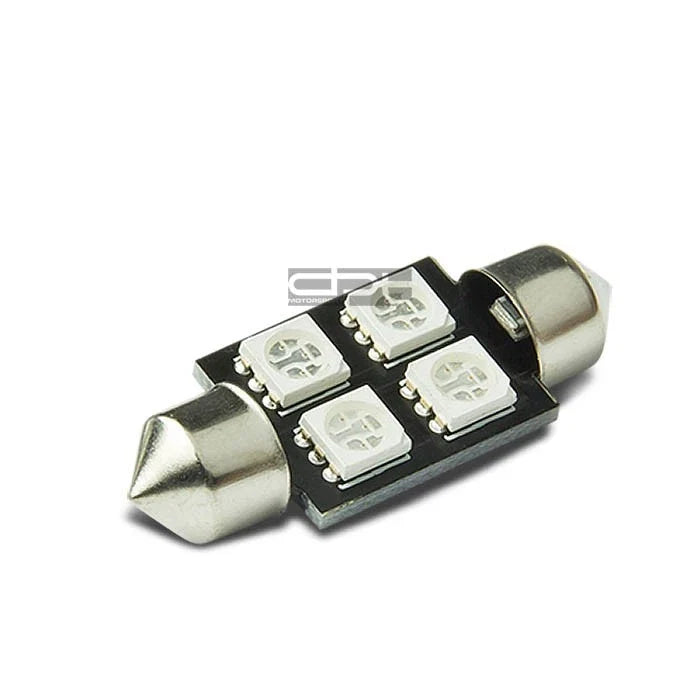 Set of 4 LED Dome/Map Light Bulbs for Car Interior (36mm, Green) 5050 5055
