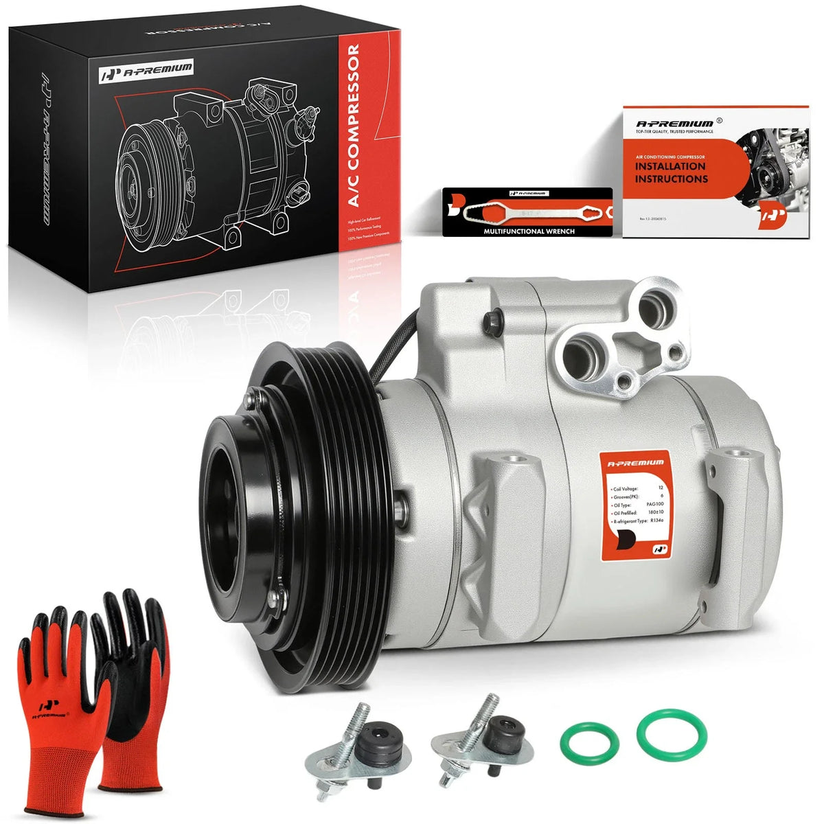 A/C Compressor with Clutch for Honda Pilot, Ridgeline, Acura MDX (2016–2020)