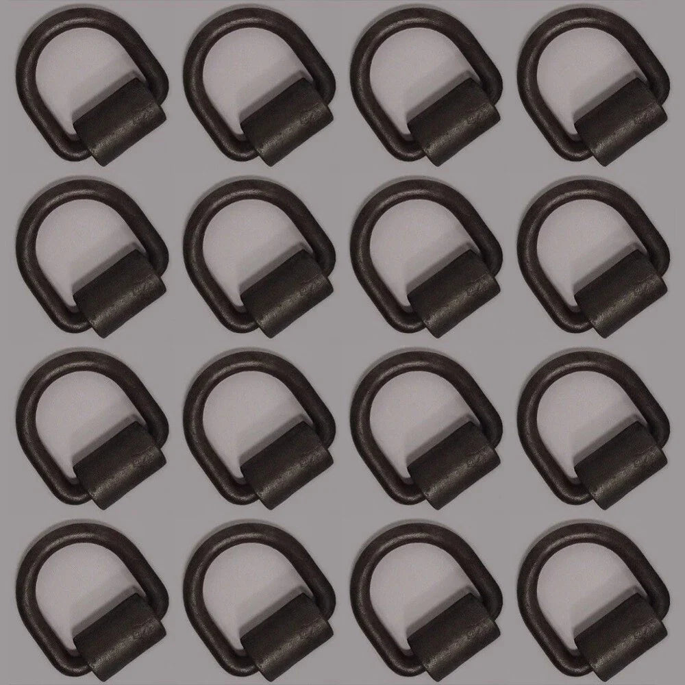 Set of 16 D Ring Weld On Tie Down Rings for Flatbed Truck Trailer