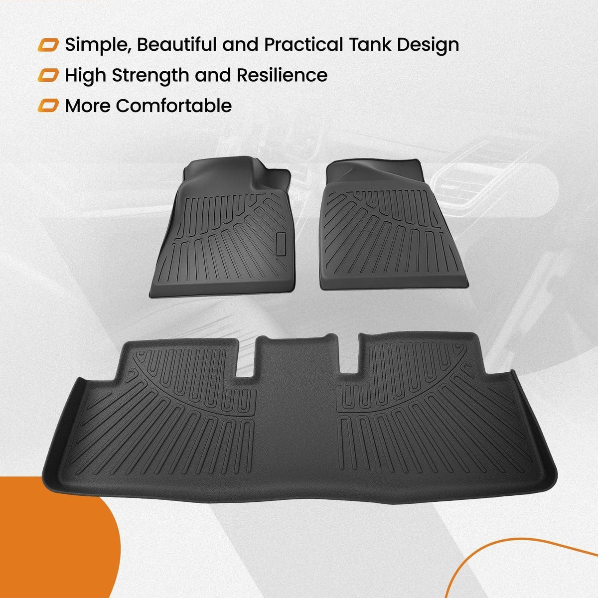 All Weather TPE Floor Mats Liner for Tesla Model 3 (2024–2025)