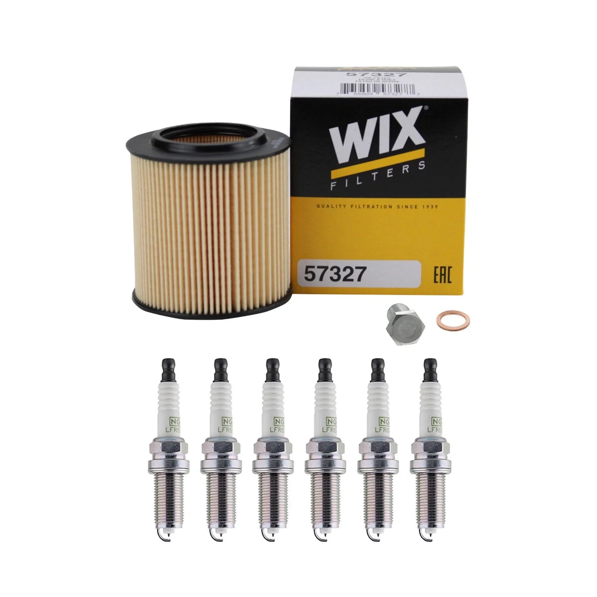 Engine Oil Filter by Wix & NGK 6 Platinum Spark Plugs for BMW E60 E70 2008-2013