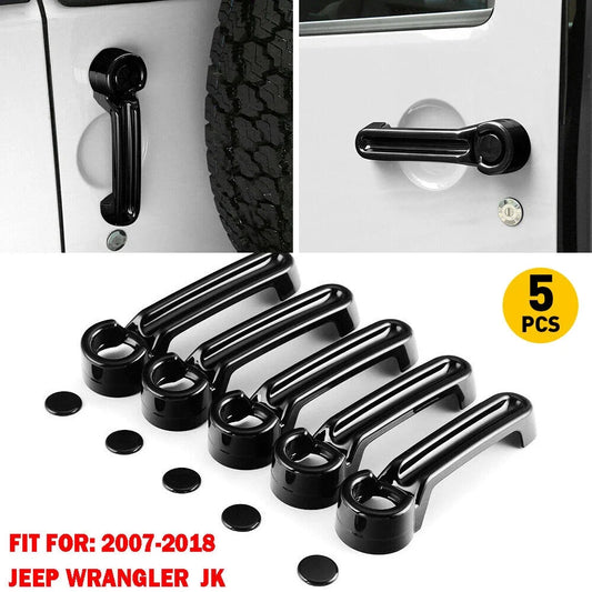 Set of 5 Exterior Door Handle & Tailgate Cover Trim for Jeep Wrangler JK (2007–2018)