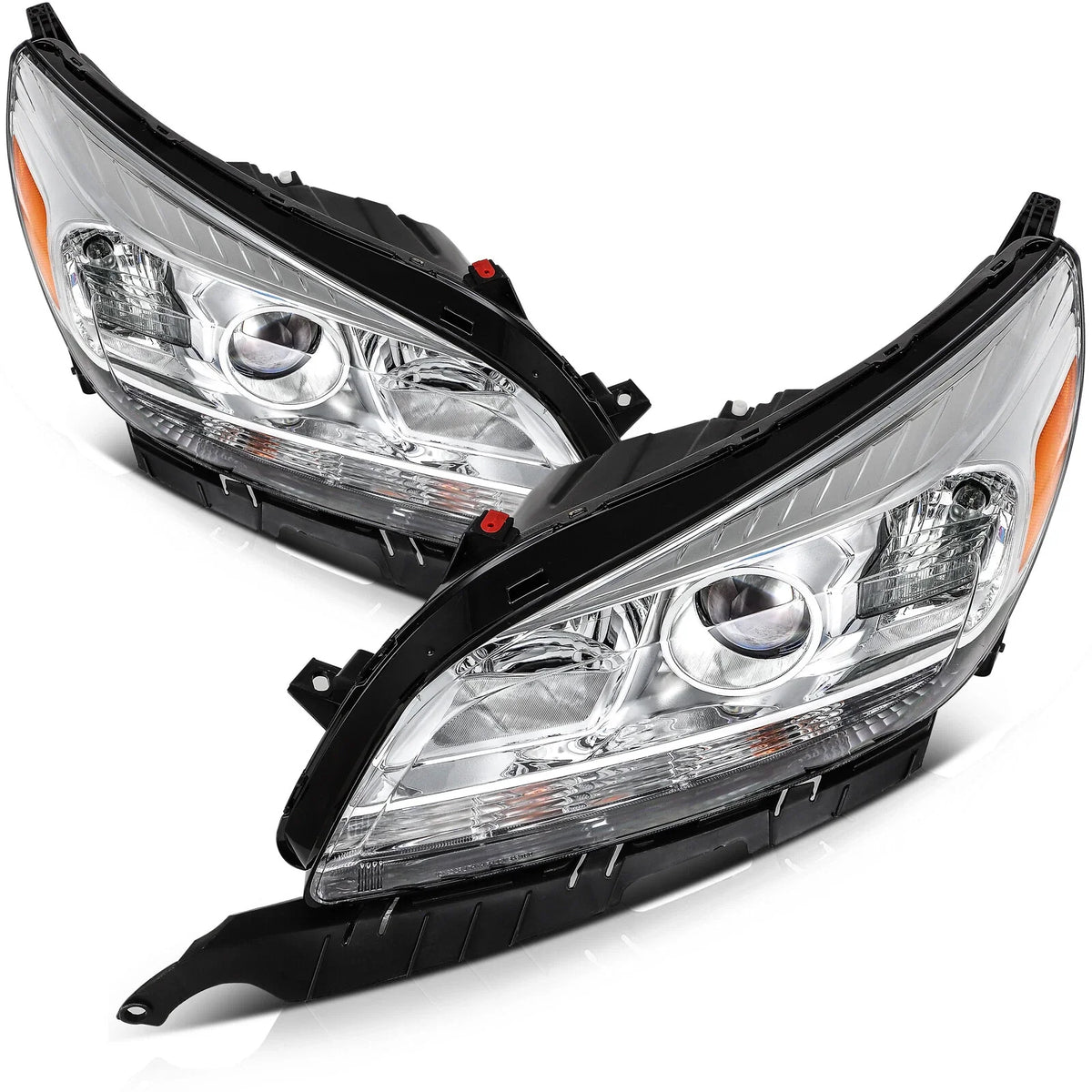 Headlight Assembly for Chevy Malibu (2013–2015) Chrome Housing Left+Right