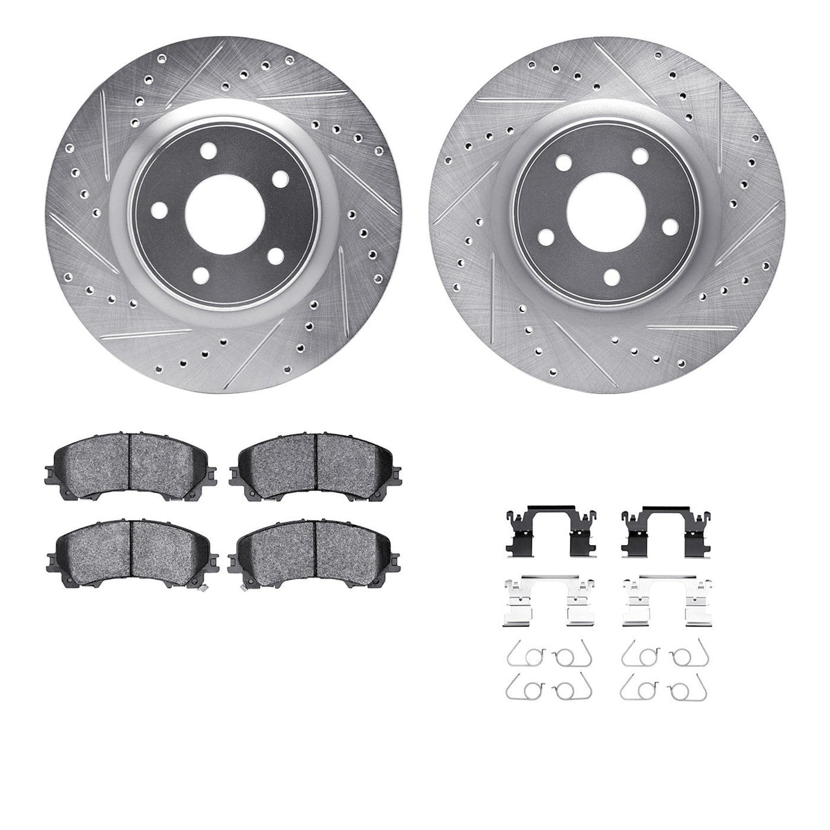Set of 2 Brake Disc and Pad Kits for Nissan Z