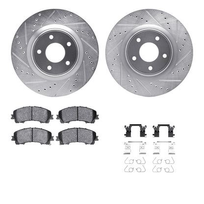 Set of 2 Brake Disc and Pad Kits for Nissan Z