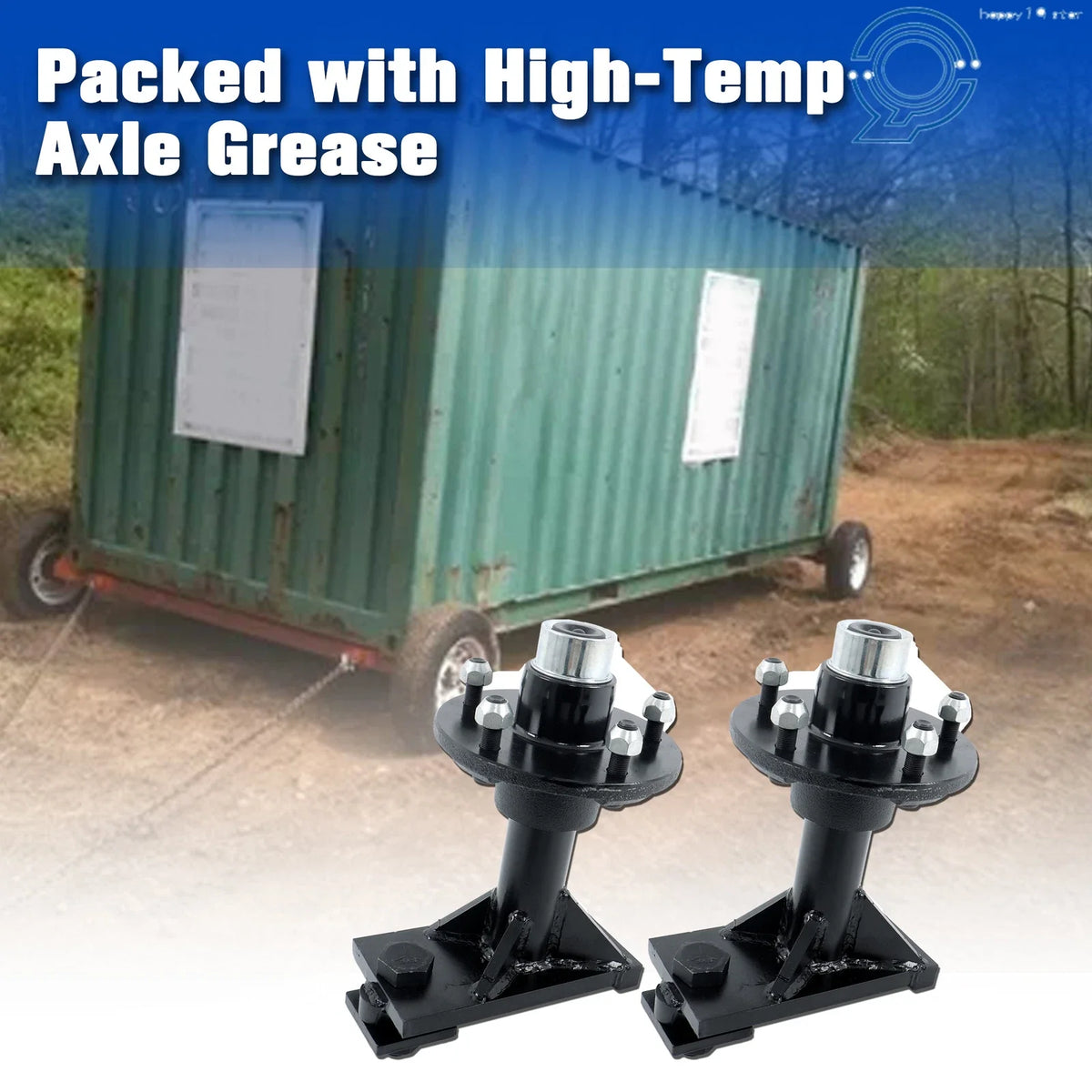 Set of 4 Shipping Container Wheels and Bolt-On Spindle Kit