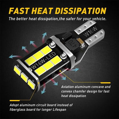 Set of 2 LED Reverse Light Bulbs (912, 921, T15, W16W)