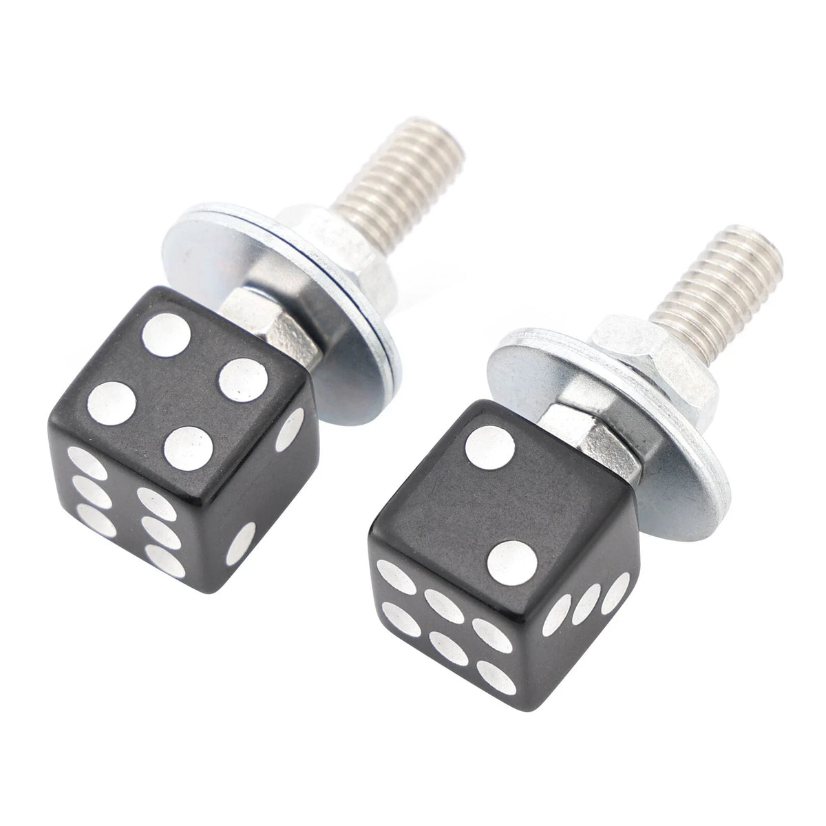 2X Black Dice License Plate Bolts for Motorcycle Bike