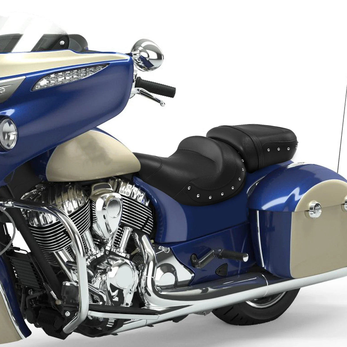 Black Seat Set (Driver & Passenger) for Indian Chieftain Roadmaster 2014-2023