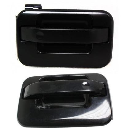 2X Door Handle Set for Ford F-150 (2004–2014) Smooth Black Rear Outer