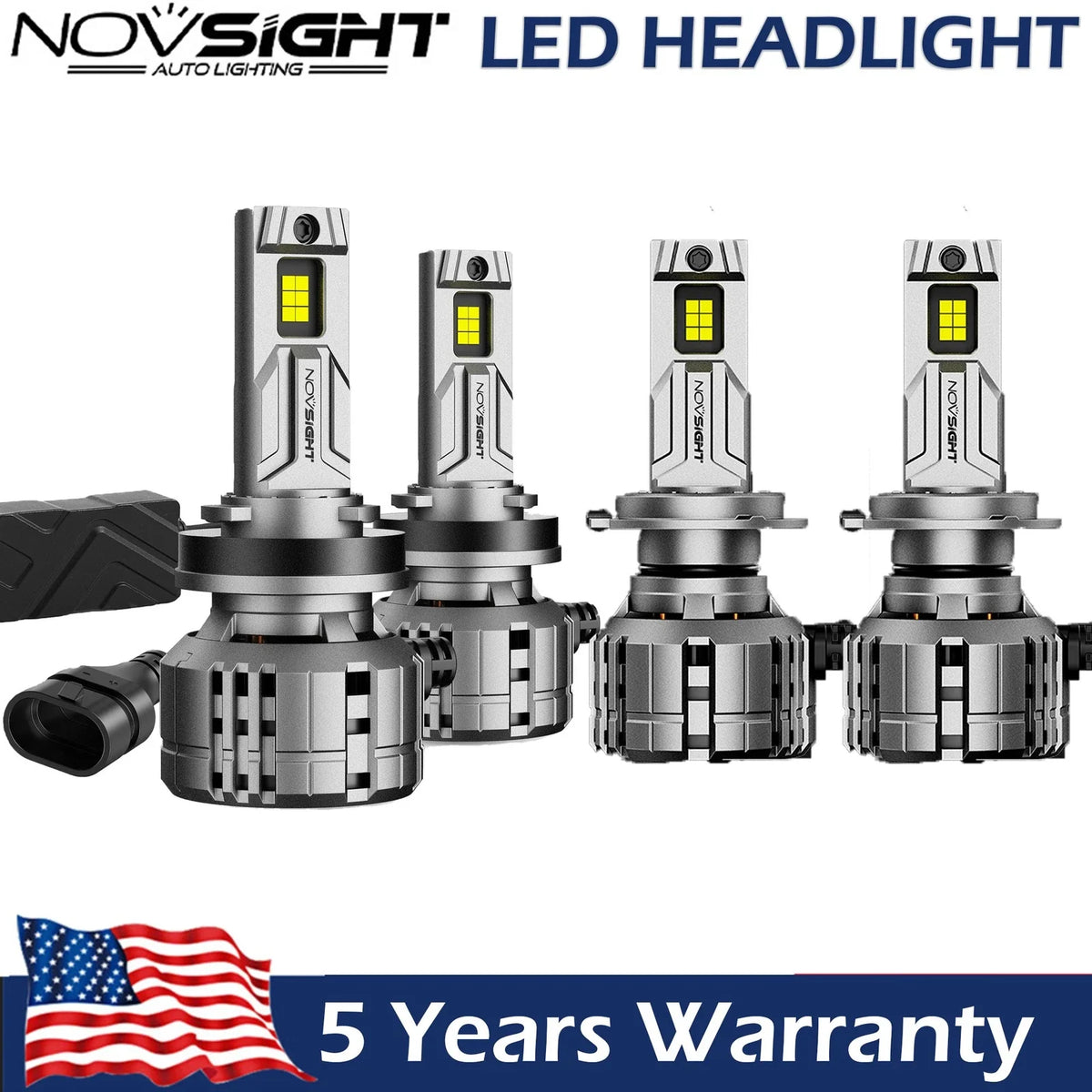 LED Headlight Bulb Set H7 H11 - 4X High/Low Beam Conversion Kit