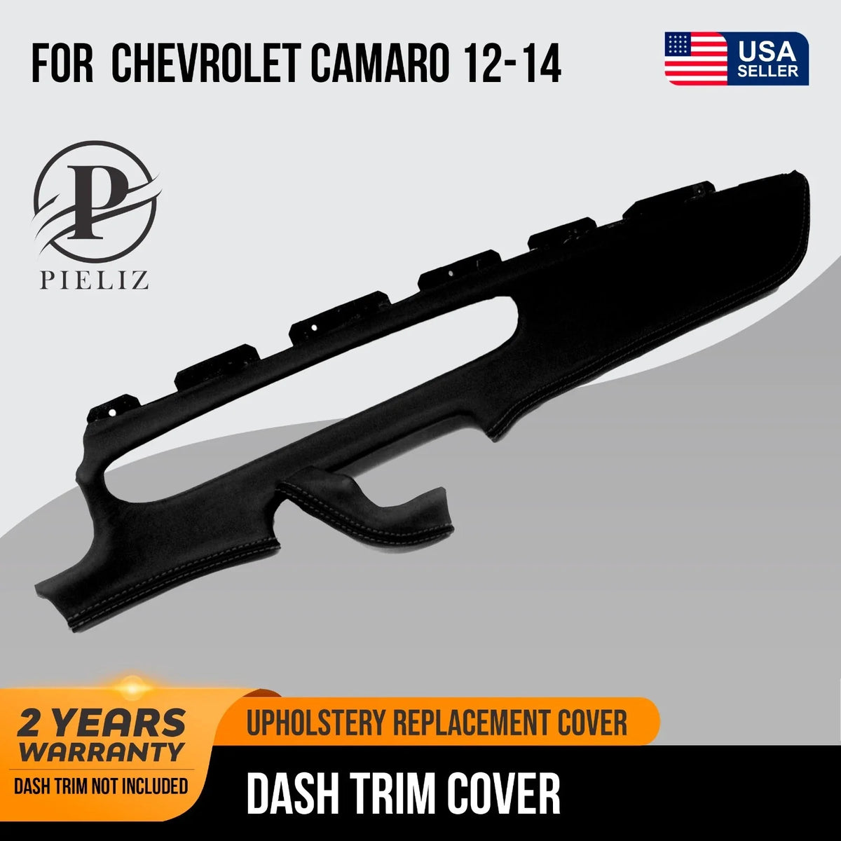 Dash Trim Leather Cover for Chevrolet Camaro (2012–2014) Black