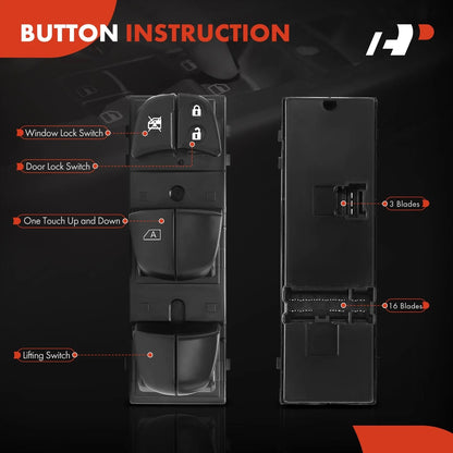 Front Window Switch Pair - 2X for Nissan Rogue (2014-2020)