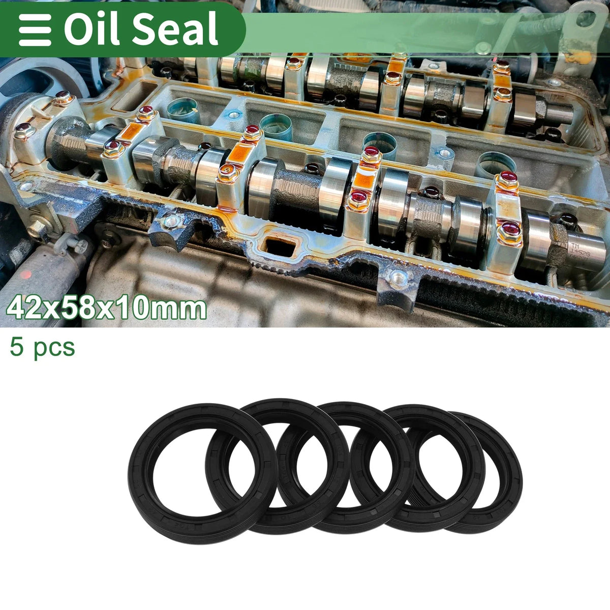 Oil Seal Ring for Various Models (42x58x10mm, NBR Rubber)